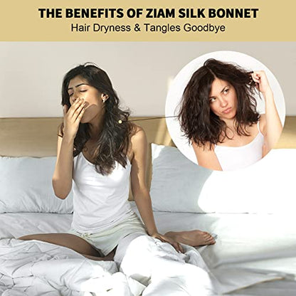 ZIMASILK 22 Momme 100% Pure Silk Bonnet for Sleeping, Leopard Black/Pink - color: Leopard-black/Pink