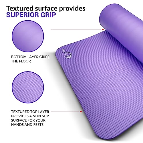 WHITECLOUDZ Yoga kit, 7-Piece Yoga Mat Set for Home Workouts, Thick Yoga Mat, Yoga Blocks, Strap, Yoga Towels & Carrying Bag, Exercise Mat with Yoga Equipment for Women & Men, Enhance Yoga Practice - color: Purple