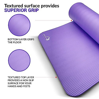 WHITECLOUDZ Yoga kit, 7-Piece Yoga Mat Set for Home Workouts, Thick Yoga Mat, Yoga Blocks, Strap, Yoga Towels & Carrying Bag, Exercise Mat with Yoga Equipment for Women & Men, Enhance Yoga Practice - color: Purple