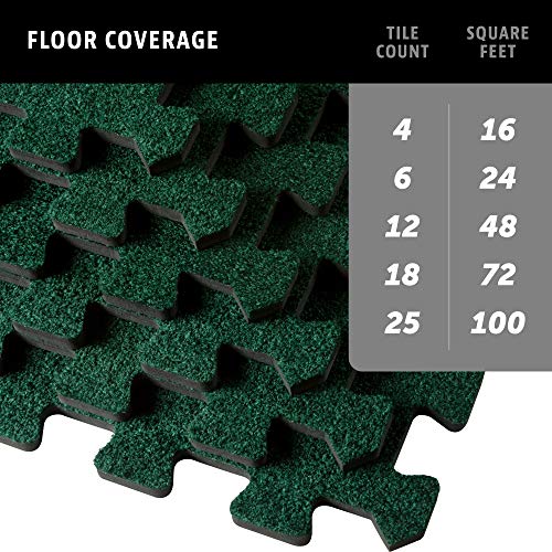 We Sell Mats 3/8 Inch Thick Interlocking Foam Carpet Tiles Durable Carpet Squares Anti Fatigue Support for Home Office or Classroom Use - color: Hunter Green, style: 100 Square Feet (25 Tiles)