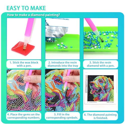 UiSdfuy Diamond Art Kits for Kids,Arts & Crafts for Kid Ages 8-12,Diamond Art for Kids,Gem Art 4 Pack Diamond Painting 6" X 6" (Butterfly) - color: 4pcs-Butterfly