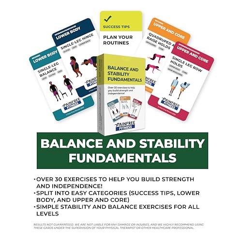 30 Exercise Cards Balance & Stability 3X5'', Beginner to Intermediate