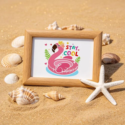 Konsait 16 Pack Summer Stencils, 6" Reusable Hello Summer Palm Tree Sun Tropical Animals Beach Stencils for Painting, DIY Crafts, Wall, Wood, Shirts, Canvas and More