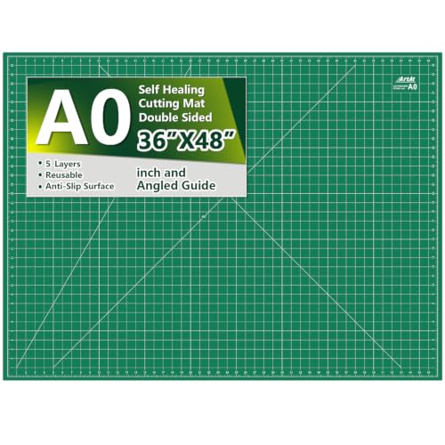 ArtAt Self Healing Cutting Mat: 48″x 36″ Green Double Sided PVC Non-Slip 5 Layers Craft Mat for Maximum Healing - Great for Sewing & Quilting & Scrapbooking and Craft & Art Projects… - color: Green, size: 48"L x 36"W