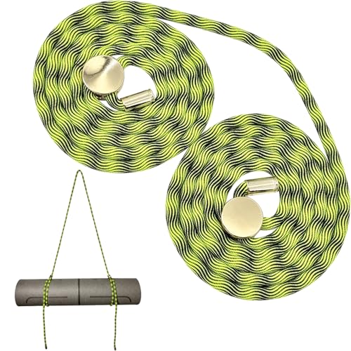 DAOSUN Yoga Mat Strap - 8MM Adjustable Paracord Carrier for Carrying Yoga Mats, Camping Pads & Blankets (Strap Only) - color: Green/Black Wave