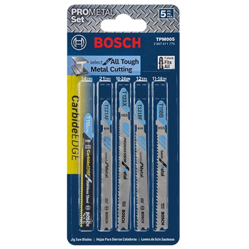 Bosch TPM005 5 pc. Pro-Metal T-Shank Jig Saw Blade Set - size: 5 pack