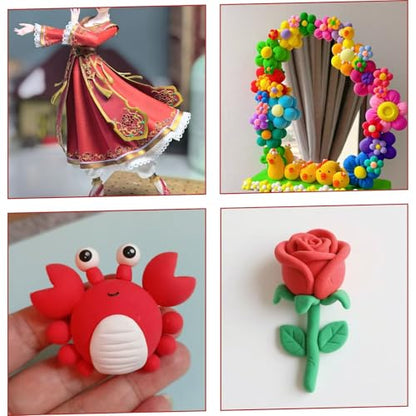 Air Dry Clay Lightweight, Flexible Modeling Clay for Adults Arts and Crafts | Professional & Moldable, Soft & No-Stick, Polymer Clay for Sculpting, Molding,Anime Figures,Making Costumes,DIY Projects - color: Red