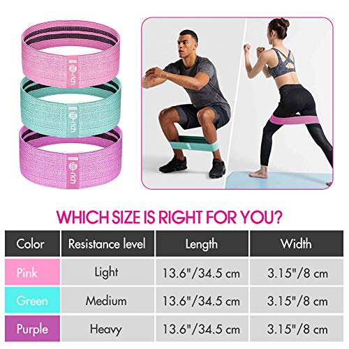 Resistance Bands, Fabric Workout Bands for Women & Men, Cloth Booty Resistance Loop Bands, Thick Squat Bands for Butt/Legs/Thigh/Hip/Glute Excersing - color: Pink/green/purple