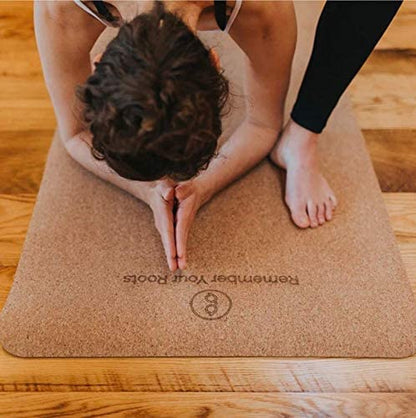 GURUS Sweat Proof Durable Cork Yoga Mat Thick Non Slip Exercise Mat for Home Workout
