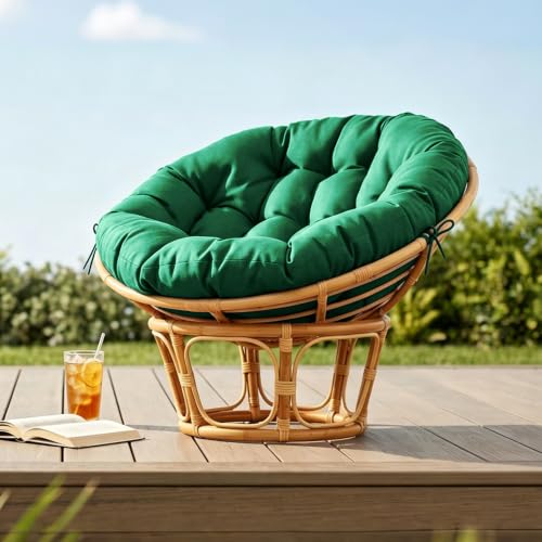 47" Round Tufted Floor Cushion, Thick Meditation Papasan with Ties | Filled with thick foam and ties. Soft padded surface keep long-sitting comfort, widely suited for indoor&outdoor seating. - color: Invisible Green