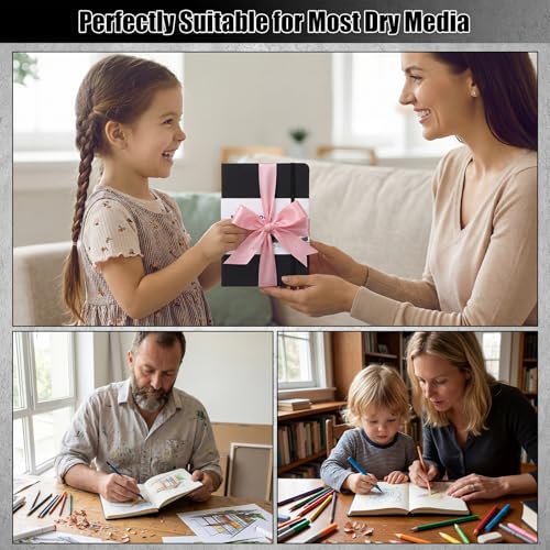 Hardcover Sketchbook 5×7 in, 180 GSM, 80 Sheets/160 Pages, Black | Acid-Free Heavy Paper, Pu Cover, Perforated Pages, Elastic Closure, Back Pocket, for Drawing & Sketching - size: 5×7 Inch (1 Pack)