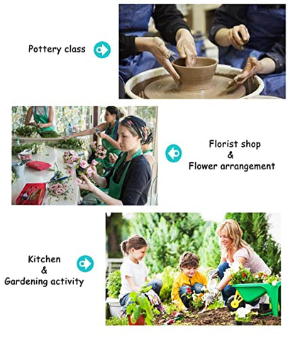 Pottery Apron Split Leg,100% Cotton Artist Apron 3 Pockets for Women Men,Ceramics Clay - color: Green, size: 36" long