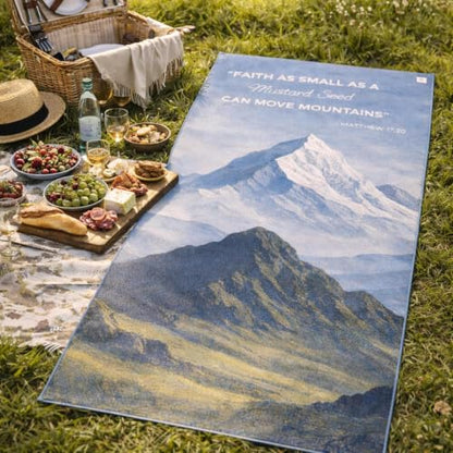 Multipurpose Yoga Mat Towel 72" x 26.5" - Christian Faith-Based Fitness Towel with Non-Slip Silicone Grip, Quick Drying & Sweat Absorbent for Yoga, Pilates, Gym, Picnic & Outdoor Activities