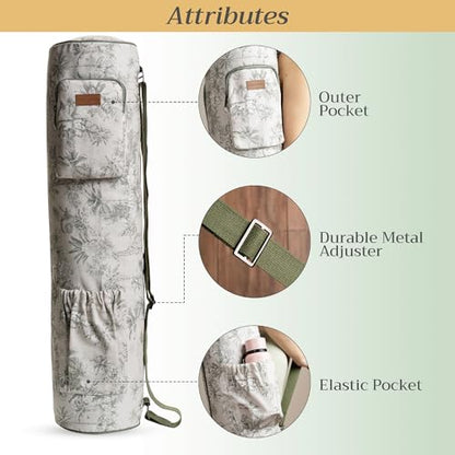 Maison d' Hermine Yoga Mat Duffle Bag Gym Tote Yoga Mat Carry Bag - color: Savana Jouy, style: Yoga Mat Carry Bag