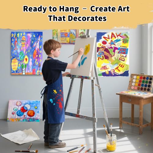 10-Pack 11x14 Stretched Canvas 100% Cotton Triple Primed for Acrylic & Oil | 100% cotton with natural husk, 5/8” Deep Frame, acid-free, No Bleed-Through,Warp-Resistant for acrylic, oil & gouache - size: 10PK - 11"x14"