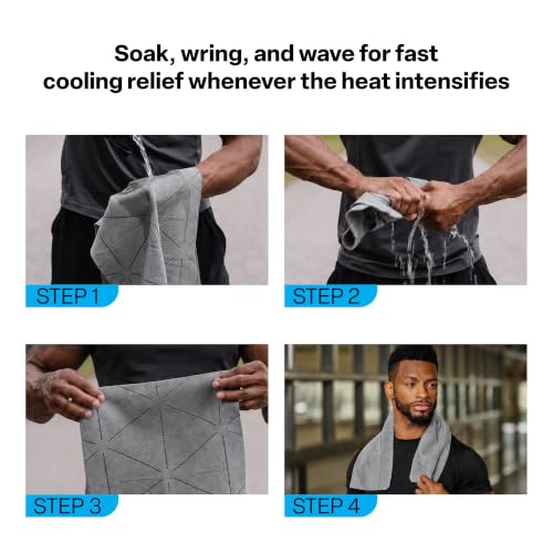 COLD FACTOR Instant PVA Cooling Towels, Cooling Neck Wraps, Gray, 1 Pack - color: Gray