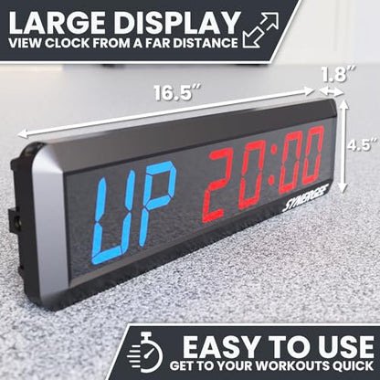 Synergee 16.5" Interval Timer – Programmable Wall Mounted Clock - color: A) Medium 16"