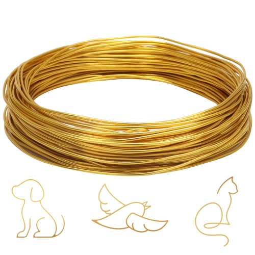 Luomorgo 14 Gauge Aluminum Craft Wire, 100FT, Yellow | Anodized, Bendable, Jewelry Making, DIY Crafts, Floral & Sculpting - color: Yellow, size: 14 Gauge