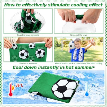 FuWeave 12 Pcs Soccer Cooling Towels Gifts 30 x 9 Inch - color: Soccer, size: 30 x 9 inches
