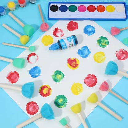 15 PCS Sponge Paint Brushes for Crafts, Foam Paint Brushes for Art Painting | Paint Sponges for Crafts, 5 Sizes Sponge Brushes for Painting DIY Crafts