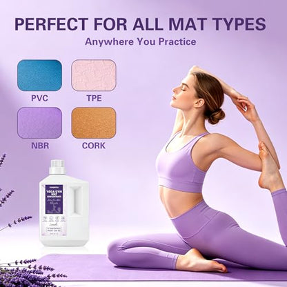 Yoga Mat Cleaner Concentrate Makes 6.86 Gal(1:25) - Removes Sweat & Odor - size: 33.8 Fl Oz (Pack of 1)