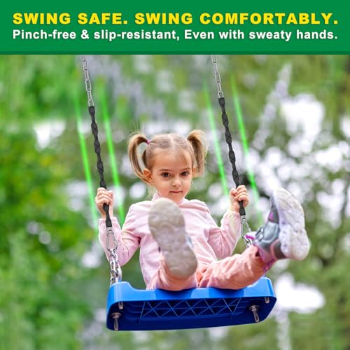 SELEWARE 2 Pcs 65" Stainless Steel Hanging Chains Heavy Duty Swing Chains - color: Black, size: 65" (2 Pcs)
