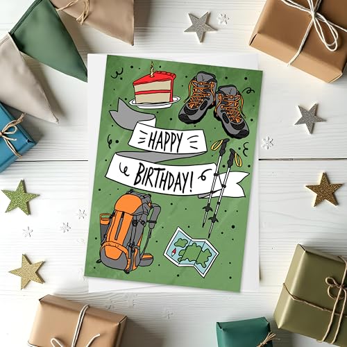 Happy Birthday Hiker | Adventurer Birthday Card | Hiking and Camping Outdoors Card - style: Hiking | Outdoor