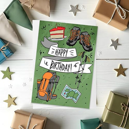 Happy Birthday Hiker | Adventurer Birthday Card | Hiking and Camping Outdoors Card - style: Hiking | Outdoor