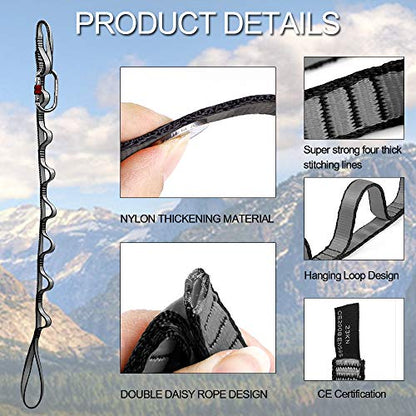 23KN (5070 lbs) Heavy Duty Straps, 2 Pack Adjustable Daisy Chain Webbing - color: Grey