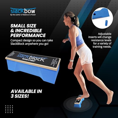 SlackBow SlackBlock Athletic Balance Trainer – Improve Balance, Stability, and Athletic Performance – Condition Your Body and Prevent Injury - Compact and Portable - size: 15"