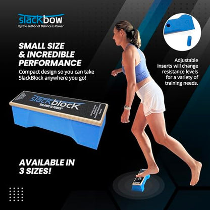 SlackBow SlackBlock Athletic Balance Trainer – Improve Balance, Stability, and Athletic Performance – Condition Your Body and Prevent Injury - Compact and Portable - size: 14"