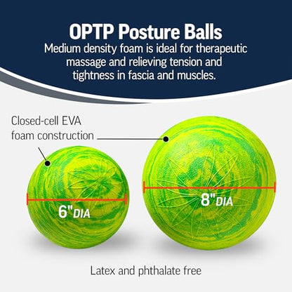 OPTP Posture Ball – Foam Mobility and Massage Ball, Green, 6" | Foam roller ball for massage, physical therapy & exercise, Mobility ball to release muscle tension & improve alignment - size: 6-Inch