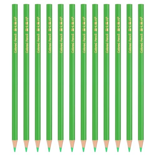 PATIKIL Grass Green Colored Pencils Set,12 Pcs Oil Color Pencils Wooden Coloring Drawing Pencil for Artists Art Painting - color: Grass Green