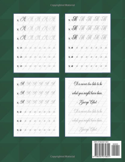 Calligraphy Practice Book For Beginners: Handwriting Workbook for Adults and Teens with Motivational Quotes