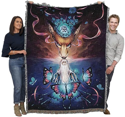 Pure Country Weavers Beautiful Death Colored Blanket by Jonas Jödicke - Gift Tapestry Throw Woven from Cotton - Made in The USA (72x54) - color: Beautiful Death Colored, size: 72x54