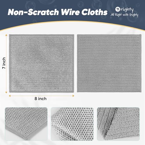 Orighty Dish Cloths, 12 Pack Double-Layer Metal Dish Rags, 7"x8" - color: Grey