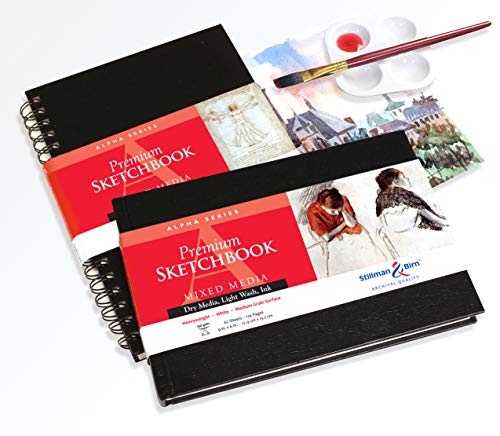 Stillman & Birn Alpha Series Hardbound Sketchbook, 9" x 6", 150 gsm (Heavyweight), White Paper, Medium Grain Surface - size: 9" x 6" 150 gsm (Heavyweight)