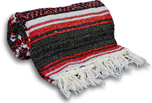 YogaAccessories Traditional Mexican Yoga Blanket - color: Red