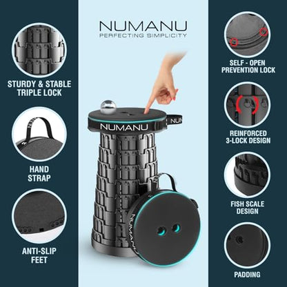 NUMANU Padded Collapsible Stool for Adults, Portable Folding Seat, 620 lbs - size: 1x Padded Seat