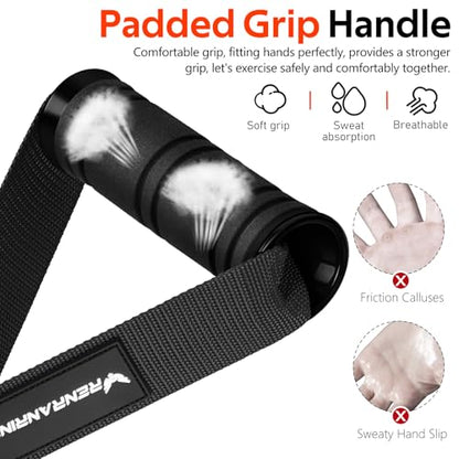 RENRANRING Gym Exercise Handles, Replacement Handle Attachments for Cable Machine Pulleys, Resistance Band and Strength Trainer, Pull Down Workout Accessories, Home Gym Add On Equipment - color: Black