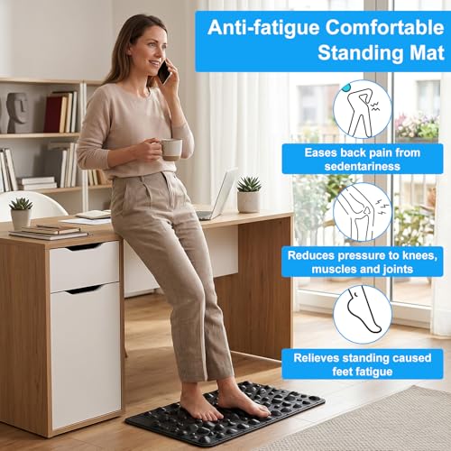 Foot Massage Mat Reflexology Walk Stone Road for Acupressure, 19.6X 12.2 inch Foot Massage Acupoint Mat, Pressure Point Pad for Relieve Foot Pain, Fasciitis
