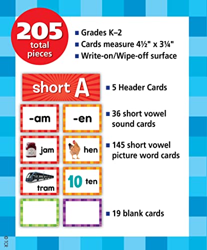 Teacher Created Resources Short Vowels Pocket Chart Cards - style: Short Vowels