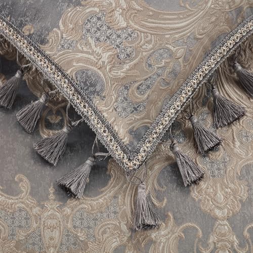 Loom and Mill Luxury Grey Jacquard Throw Pillow Cover 20 x 20 Inch 1 Piece - color: Grey