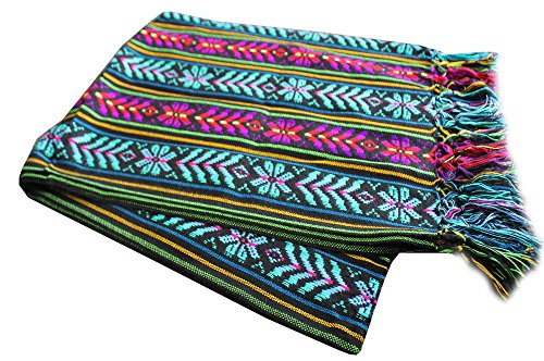 Del Mex Mexican Rebozo Shawl Blanket Doula - color: Black, size: Regular (6 ft x 2.5 ft)