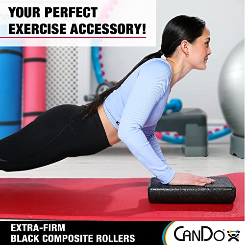 CanDo Black Composite High-Density Foam Rollers for Muscle Restoration Massage Therapy Sport Recovery and Physical Therapy 6" x 12" Half-Round - size: 6" x 12", style: Half-Round