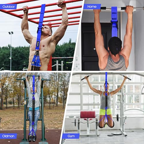 Ayombo Pull Up Assistance Bands, Resistance Bands for Pull Up Bar Workout, Adjustable Heavy Duty Pull Up Assist Equipment with 4 Assistance Bands, Home Gym Fitness Exercise Strength Training - color: Blue