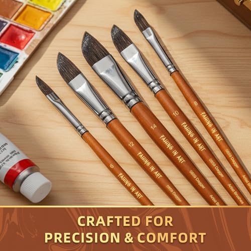 5 Pcs Dagger Watercolor Paint Brush Set | Pinstriping Striper Long Liner Brushes for Acrylic, Oil, and Gouache Painting - style: Dagger