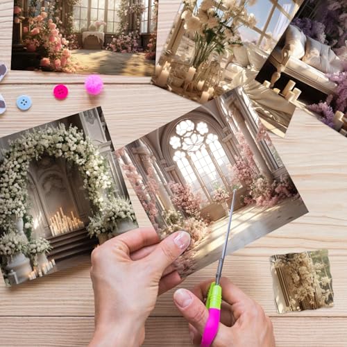 6x6" Scrapbooking Paper Pad Single Sided Decorative Colored Papers | 160GSM 12 Patterned 24 Sheets Cardstock,Art Paper for Craft Paper Present Wrapping DIY Junk Journal Supplies.Window View - color: 160GSM-Window View