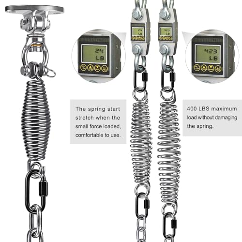 SELEWARE Hammock Chair Hanging Kit, Bearing Swing Hanger w/Spring & Chain - color: Bearing Swing Hanger With Chain & Conical Spring