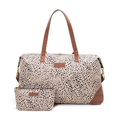 Jadyn Luna Women's Weekender Bag and Travel Duffel, Large 37 Liter Capacity - color: Cheetah Spot, size: Large